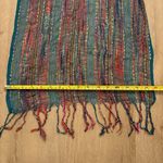 Boho Woven Fringe Scarf Set Colorful Textured Rayon Blend Cost Plus World Market Blue Photo 5