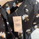Loft  ANN TAYLOR Floral Jumpsuit Romper TieBack Black Summer Wedding NWT Size 0 Photo 8