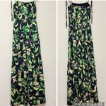 EXPRESS Black Tropical Floral Tiered Maxi Dress Tie Straps Size XS Pockets Photo 1