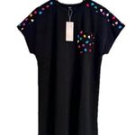 NWT Emery Rose Women's Black Tee Dress with Heart Print Patched Pocket Size Lrg Size L Photo 0