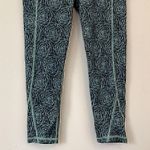 Ivory Ella  Blue Rose Floral Spellout Waistband Cropped or Capri Active Leggings Photo 3