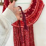 Nightcap  Clothing Samba Gown Sunrise Print Red Pink Smocked Waist Tassel Size 2 Photo 6