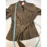 Oscar de la Renta Oscar by Blazer w/ Belt EUC Sz 10 Tweed Multicolored Brown Tan Photo 9