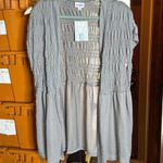 LuLaRoe NWT Kaylin Short Sleeve Smocked Cardigan Gray Relaxed Fit Size XL Photo 2