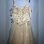 Lavetir Champagne 3D Floral Corset Top Dress | S NWT Gold Photo 7