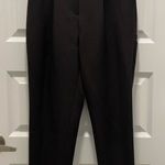 Etiquette Boutique Paperbag High Rise Stretch Rayon Pants Small Ankle Long Black Photo 0