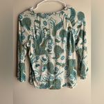 Doncaster  Paisley Print Blouse - Blue and Green Silk Top Size Medium Photo 5