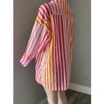 Beach Riot  Womens Sz L/XL  Top Pink Orange Stripe Swim Cover Up Button Up #148 Photo 4