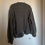 Disturbia Nerthus Pom Pom Cable Knit Cardigan Sz XL in Green Chunky Photo 8