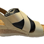 New! Women's‎ Romika Elaine 01 Wedge Sandal Size 37 Or US 6.5 Beige Gold Strappy Photo 0