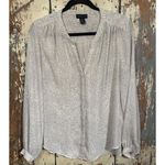 Adrienne Vittadini  Women's Blouse, size Medium, gray white pink Photo 0