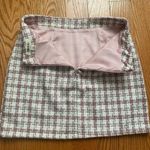 Fashion On Earth  Pink and White Plaid Mini Skirt Size Medium Photo 2