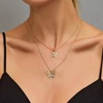 Layered Butterfly Necklace Minimalist Photo 0