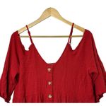 Torrid Red Rayon Crepe Bell Sleeve Cold Shoulder Top Women's 3 3X 22-24 Photo 2