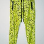 Alexis Neon Yellow Lace Black Satin Joggers Pants Size XS Photo 0