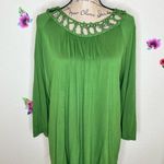 MICHAEL Michael Kors Crochet Neckline Blouse Green Size XL Photo 0