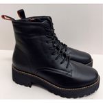 French Connection  Combat Boots Size 8.5 Black Lace Up Chunky Heel NEW‎ Photo 1