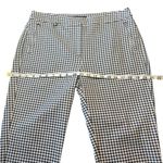 Adrianna Papell  Dark Blue &‎ White Gingham Print Cotton Stretch Pants Women's 10 Photo 8