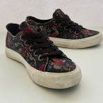 Blowfish Malibu Floral Print Zip Lace Up Sneakers Sz 7‎ Distressed Rugged Skater Black Photo 1