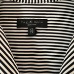 Rag and Bone Luca Striped Pajama Top Womens XS short sleeve100% silk black & white Photo 5
