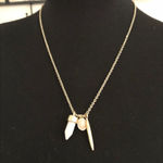 Rose Quartz Stone Cluster Necklace Gold NWOT Pink Photo 0