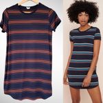 Garage T-Shirt Dress Striped Navy Red Mini Sporty Photo 1