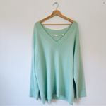 Vince  Plus 3X Women’s Sweater Fluorite Green Wool Cashmere V Neck Pullover $465 Photo 8