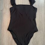 Old Navy NWOT Black Ruffle Padded One Piece Swimsuit size Medium Photo 0