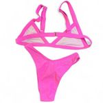 Women's Hot Pink Bikinis with rhinestones no padding no underwire size small Photo 4