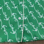 Sandro ππ NAUTICAL PRINT SHORT SLEEVE BUTTON FRONT SHIRT BLOUSE GREEN SZ 0 XS Photo 5