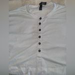 Vuori  Avalon Crop XS Henley Top Long Sleeve Light Grey Soft Button Lightweight Photo 2