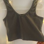 SheIn Army Green Crop Top Photo 2