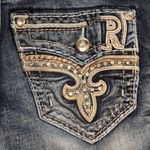 Rock Revival  Blue Distressed Embroidered Rhinestone Agata Skinny Jeans Size 25 Photo 7