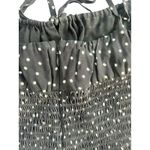 Reformation  Fraise Black Polka Dot Mini Dress Spaghetti Strap Tie Front Smocked Photo 9