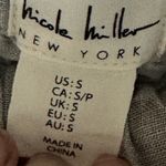 Nicole Miller Gray Linen Straight Leg Loose Fit Drawstring Pant Small EUC Photo 6