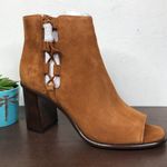 Frye NEW Amy Side Ghillie Suede Leather Open Toe Booties In Nutmeg Size 9.5M Photo 0