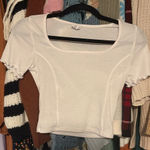destined NWOT  XS White Ribbed Crop Top Photo 0