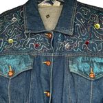 Vintage Painted Denim Jacket‎ Blue Size L Photo 1