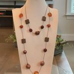 Earthy Tones Beaded Necklace Red Photo 2
