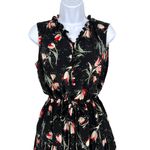Rebecca Taylor Black Tulip Floral Print Silk Dress Sleeveless Size 4 Photo 1