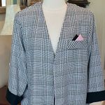 Vintage Cary Robins Long Blazer Black Pink White Suit Jacket Size L Photo 2