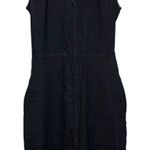 Prairie Underground Rainer Stretch Denim Dress XS Stretch Pockets Minimalist USA Black Photo 0