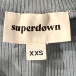 superdown  Lena SET Cropped Top Skirt Ribbed Long Sleeve Blue Womens Size XXS Photo 11