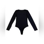House of Harlow Small Black Square Neckline Corset Long Sleeve Thong Bodysuit Photo 3