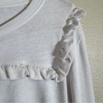Sundry  White Ruffled Pullover Sweatshirt Womens S Casual Fall Cozy Coquette Photo 2