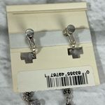 Napier Lavender Beaded Silver Tone Dangle Clip On Earrings New Photo 1