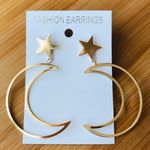 Moon And Star Drop Earrings Gold Photo 0