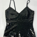 Saks 5th Avenue Saks Fifth Ave Glam Black Silk Sequin Camisole Top Spaghetti Strap Party Evening Photo 0