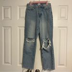 Urban Outfitters  BDG High-Waisted Slim Straight Jean – Ripped Light Wash Photo 1
