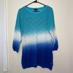 Willi Smith  Ombré Open Knit Sweater in Blue/White Size XL 3/4 Sleeve Photo 10